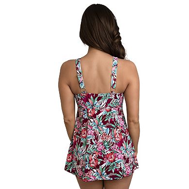 Women's A Shore Fit Shirred Hi-Neck Thigh Solutions Swim Dress