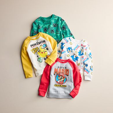 Boys 4-12 Jumping Beans® Super Mario Softest Fleece Long Sleeve Tee