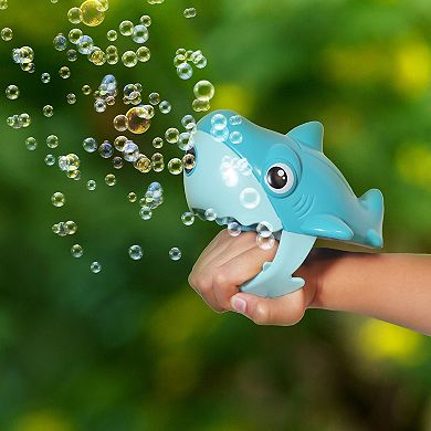 Kid Galaxy Motorized Handheld Shark Bubble Blower with Solution