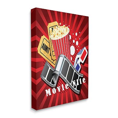 Stupell Home Decor Movie Nite Vintage Cinema Popcorn Canvas Wall Art