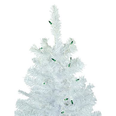 Northlight 6.5-ft. Pre-Lit Green Lights Woodbury White Pine Pencil Artificial Christmas Tree
