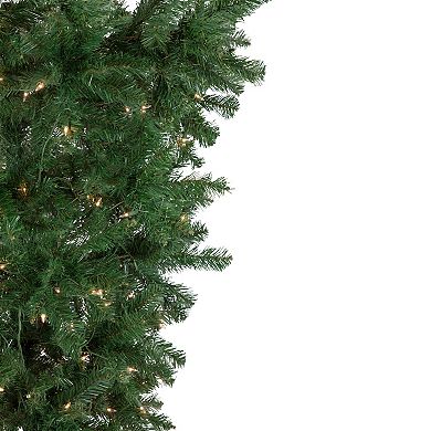 Northlight 7.5' Pre-Lit Green Upside Down Spruce Artificial Christmas Tree - Clear Lights