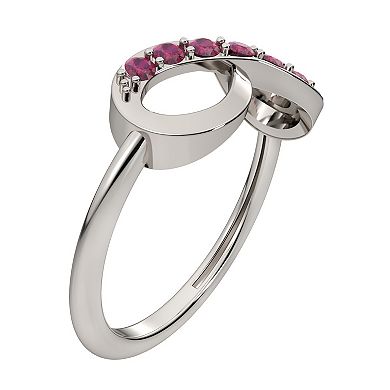 Sterling Silver Lab-Created Ruby Infinity Right Hand Ring