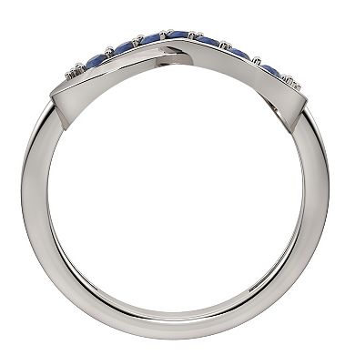 Sterling Silver Lab-Created Sapphire Infinity Ring