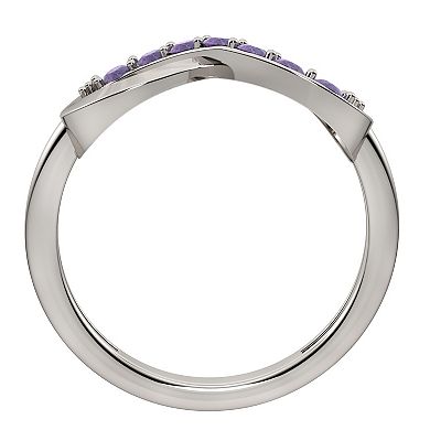 Sterling Silver Amethyst Infinity Right Hand Ring