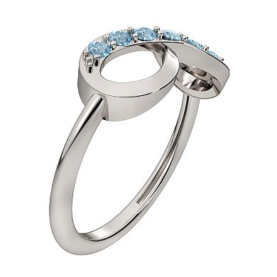 Sterling Silver Blue Topaz Infinity Right Hand Ring