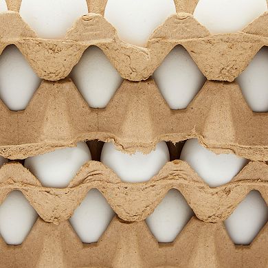 Okuna Outpost 18 Pack Bulk Egg Cartons for 30 Chicken Eggs, Reusable Brown Paper Containers with Labels