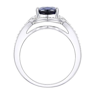 Sterling Silver Lab-Created Sapphire Ring 