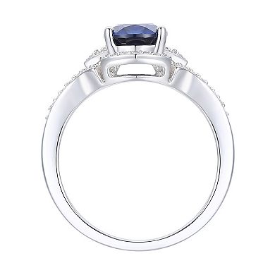 Stirling Silver Lab-Created Sapphire Ring 