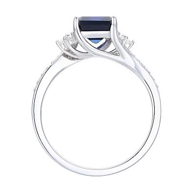 Stirling Silver Lab-Created Sapphire Ring