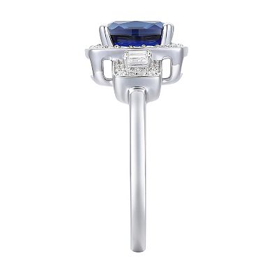 Stirling Silver Lab-Created Sapphire Ring