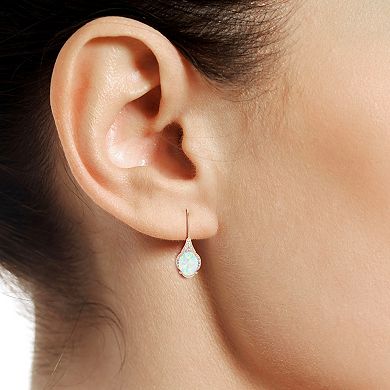 14k Rose Gold Flash-Plated Lab-Created Opal Drop Earrings