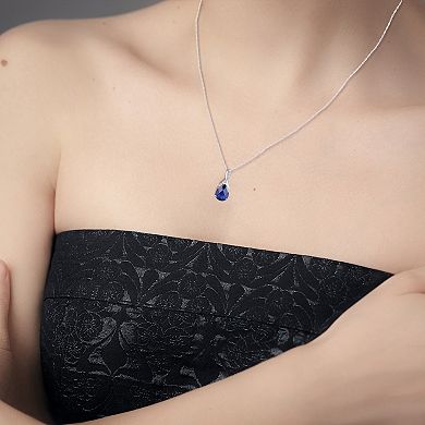 Sterling Silver Lab-Created Sapphire Pendant