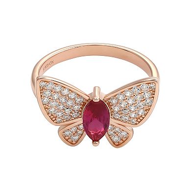 Rose Gold over Sterling Silver Butterfly Ring