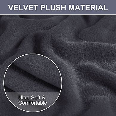 Velvet Plush Stretch Sofa Slipcover With Cushion Cover