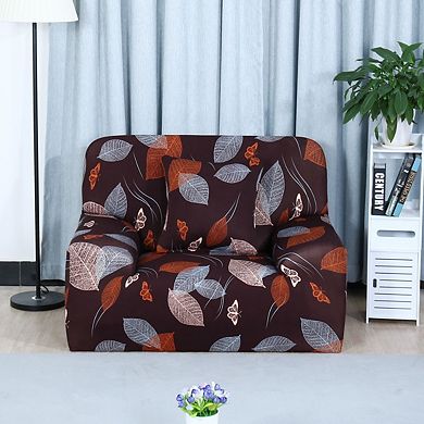Armchair Transitional Leaves Stretch Armchair Sofa Cover 1 Pc