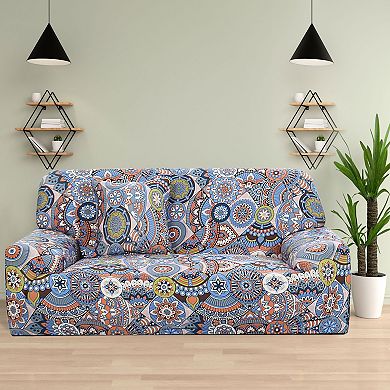 Stretch Sofa Cover Printed Couch Slipcover for Sofas Elastic Furniture with One Pillowcase