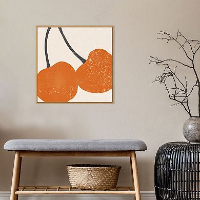 Amanti Art Graphic Fruit III (Cherry) Framed Canvas Wall Art