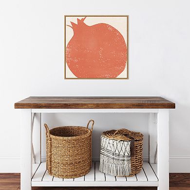 Amanti Art Graphic Fruit I (Pomegranate) Framed Canvas Wall Art