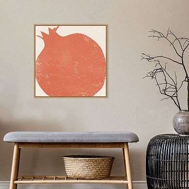Amanti Art Graphic Fruit I (Pomegranate) Framed Canvas Wall Art