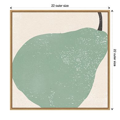 Amanti Art Graphic Fruit IV (Pear) Framed Canvas Wall Art