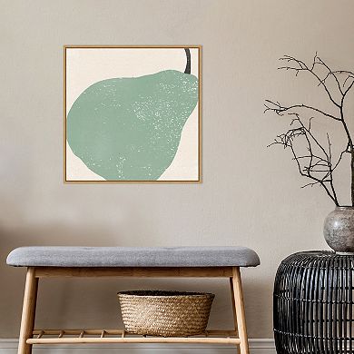 Amanti Art Graphic Fruit IV (Pear) Framed Canvas Wall Art