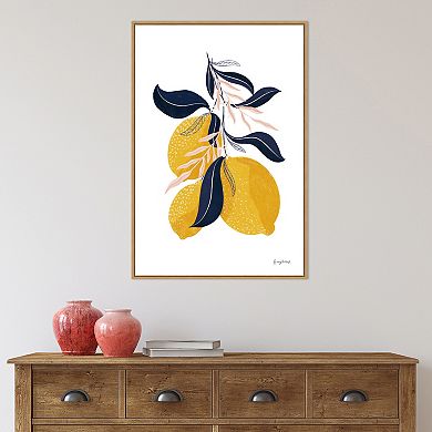 Amanti Art Lemons I Framed Canvas Wall Art