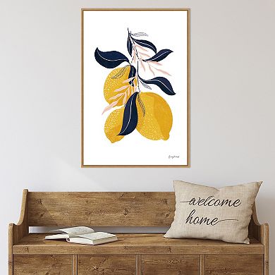 Amanti Art Lemons I Framed Canvas Wall Art