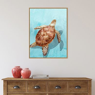 Amanti Art Ocean Deep Turtle I Framed Canvas Wall Art