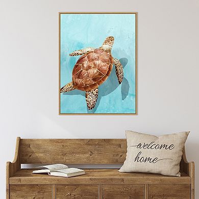 Amanti Art Ocean Deep Turtle I Framed Canvas Wall Art