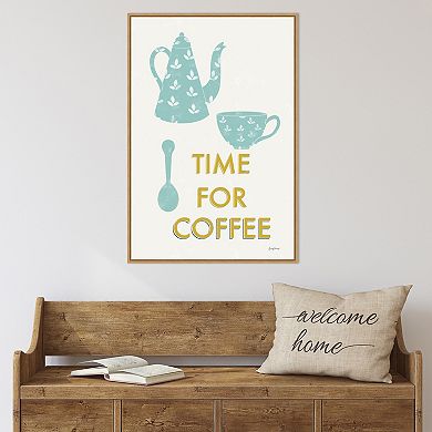 Amanti Art "Time for Coffee" Retro Kitchen Coffee III Framed Canvas Wall Art
