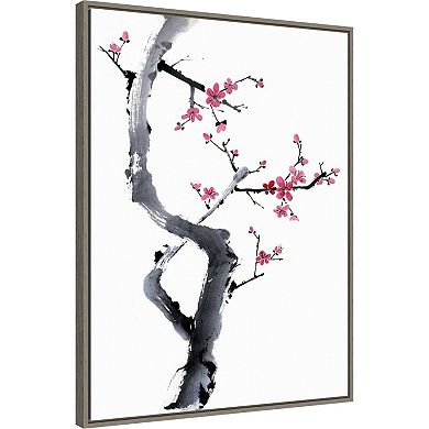 Amanti Art Plum Blossom Branch I by Rae Parker Framed Canvas Wall Art Print