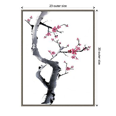 Amanti Art Plum Blossom Branch I by Rae Parker Framed Canvas Wall Art Print