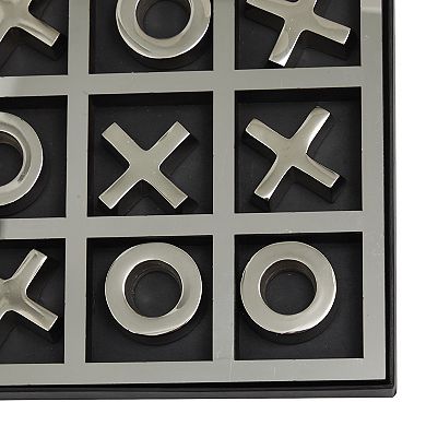 Stella & Eve Contemporary Silver Aluminum Tic Tac Toe Game Set