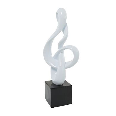 Stella & Eve Polystone Swirl Sculpture with Black Base