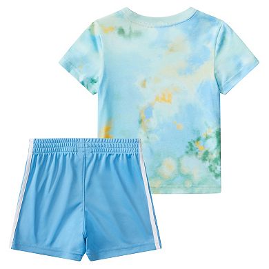 Baby Boys adidas 2-Piece Allover Print Tee & Shorts Set