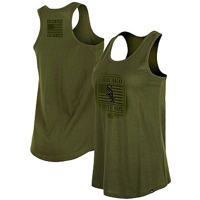 Women's New Era Olive 2023 Chicago White Sox Armed Forces Day Racerback Tank Top