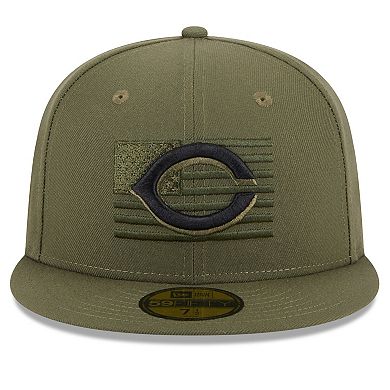 Men's New Era  Green Cincinnati Reds 2023 Armed Forces Day On-Field 59FIFTY Fitted Hat