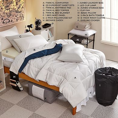 Fully-Loaded - Twin XL Dorm Bedding + Essentials Package