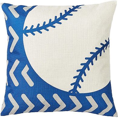 Juvale Decorative Throw Pillow Covers, Sports (White, Blue, 18 x 18 in, 4 Pack)