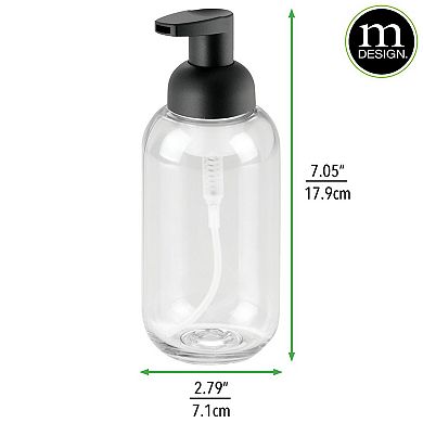 mDesign Refillable Foaming Soap Dispenser Pump Bottle, 2 Pack, Clear/Bronze