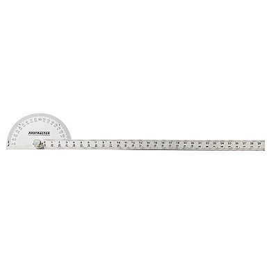 Okuna Outpost 30 cm Stainless Steel Swing Arm Protractor for Woodworking, Construction (7.9 x 5.1 x 0.5 In)