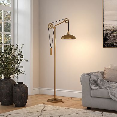 Finley & Sloane Neo Spoke Wheel Pulley System Floor Lamp