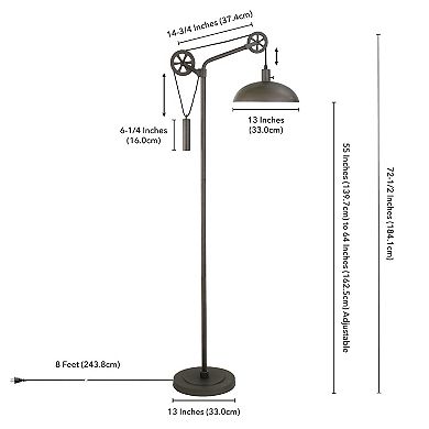 Finley & Sloane Neo Spoke Wheel Pulley System Floor Lamp