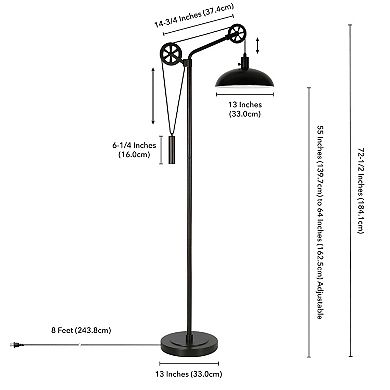 Finley & Sloane Neo Spoke Wheel Pulley System Floor Lamp