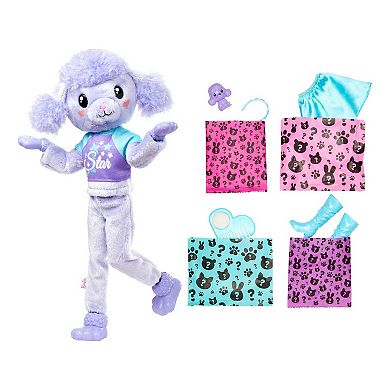 Barbie® Cutie Reveal “Star” Tee Poodle, Blue & Purple Streaked Hair, Brown Eyes Barbie Doll & Accessories