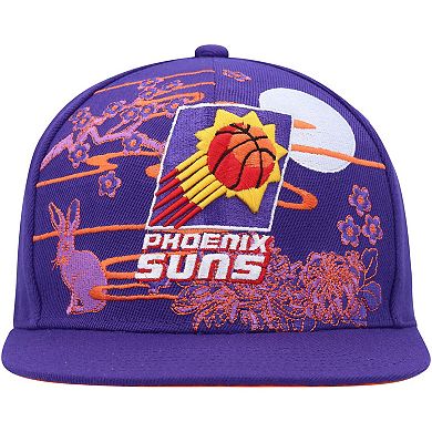 Men's Mitchell & Ness Purple Phoenix Suns Hardwood Classics Asian Heritage Scenic Snapback Hat