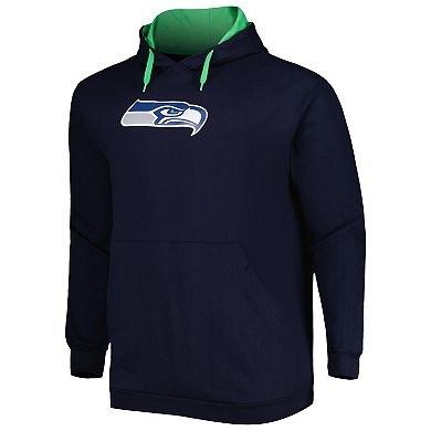 Men's College Navy Seattle Seahawks Big & Tall Logo Pullover Hoodie