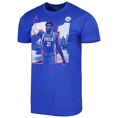 Unisex Stadium Essentials Joel Embiid Royal Philadelphia 76ers Player Skyline T-Shirt