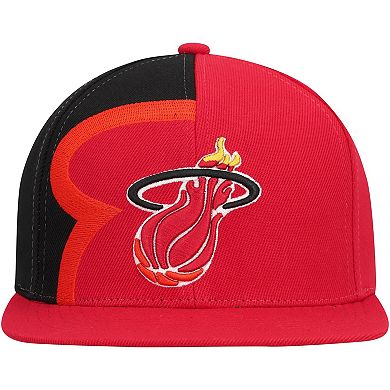 Men's Mitchell & Ness Red Miami Heat Hardwood Classics Retroline Snapback Hat